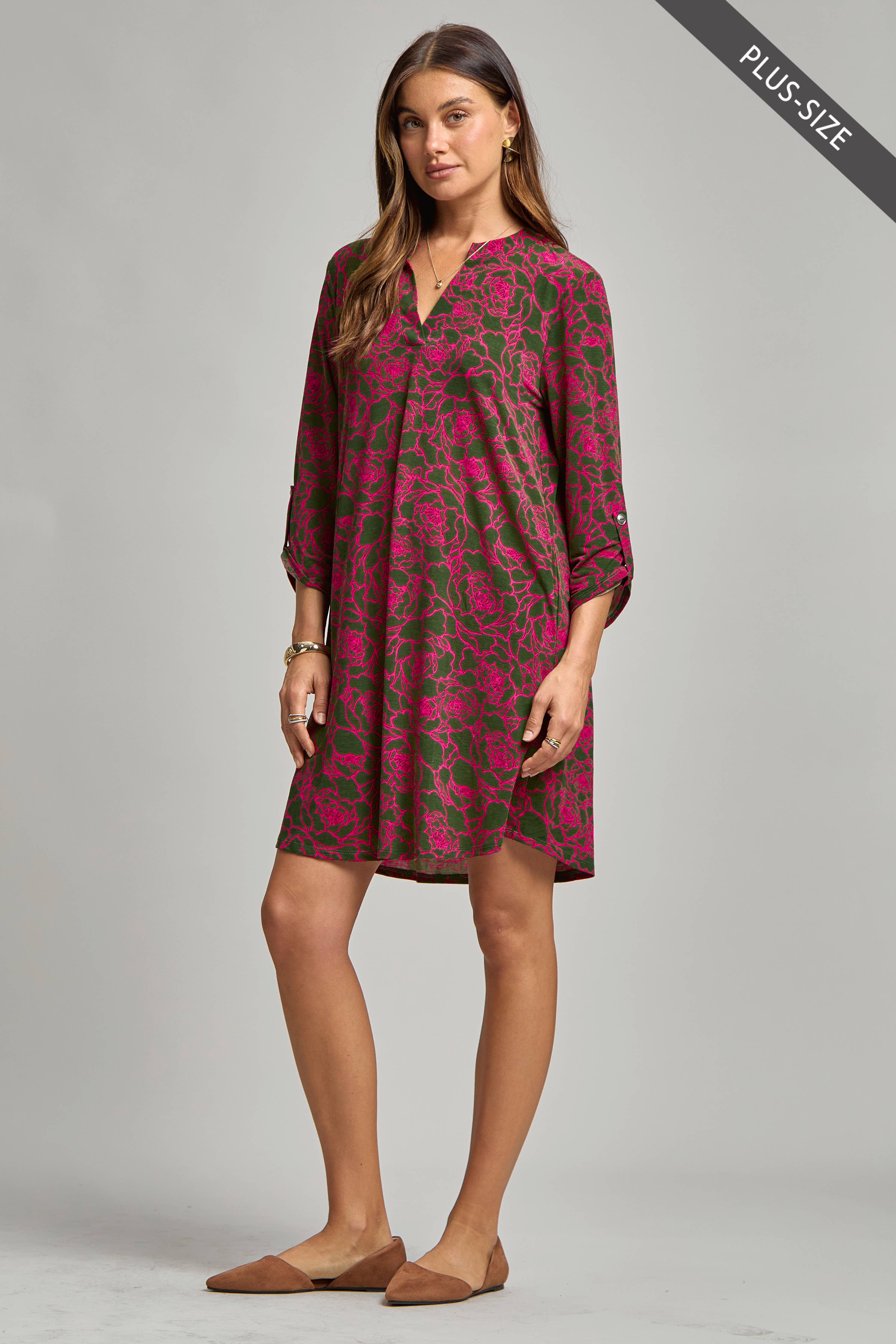 PLUS SIZE Scarlett Dress – Wrinkle-Free, Travel-Friendly A-Line Dress with Lizzy Neck